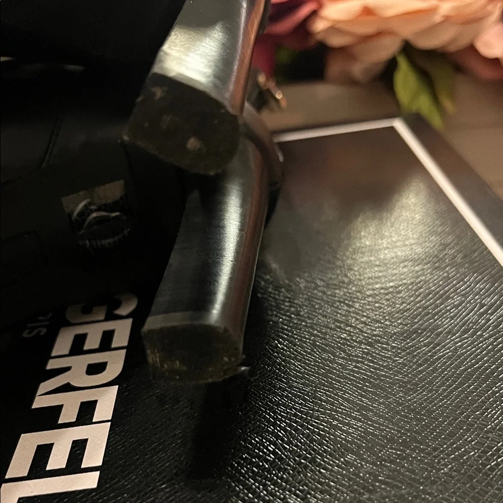 Karl Lagerfeld Black Heeled Boots with Pearl Accents - Picture 11 of 11